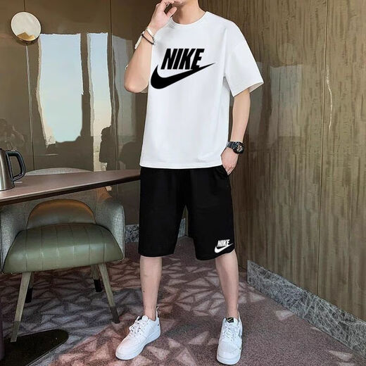 NBA Kids-nike polyvalent à tendance fraîche Shorts d'été convient le beau coton pur pur t-shirt polyvalent en vrac hommes nike blanc t bleu et rouge gros étiquette + pantalon noir nike enfants 12034-45jin [Jin est égal à 0,5 kg]