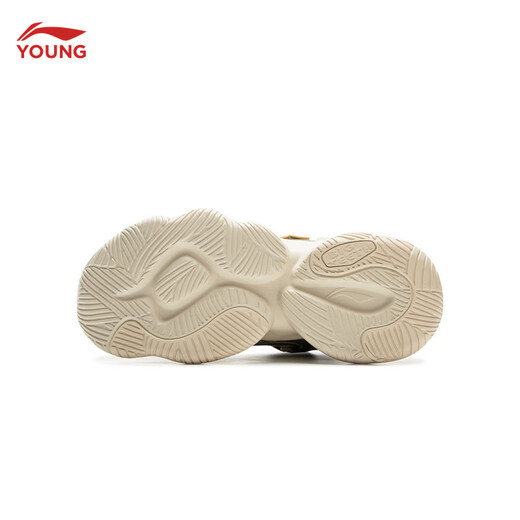 Li Ning children's shoes, children's sports shoes, men and women, summer hollow mesh sandals, soft and breathable frame shoes YKCV078 tea green/coast gray-1 37