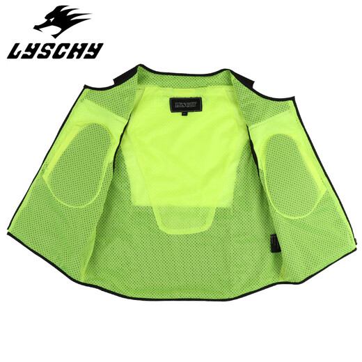 LYSCHY motorcycle riding vest, adjustable vest, reflective vest, anti-fall, wear-resistant, motorcycle commuter for men and women, black CE2 level back protector +1 level chest protector M