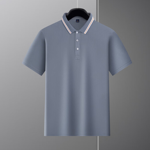 Skala Paul 2025 Sommer Neues Lappel kurzärärmig T-Shirt Herren-halbärmelige Business Casual T-Shirt Herren Kleidung Feste Farbe loser Bzjm679 Black M.