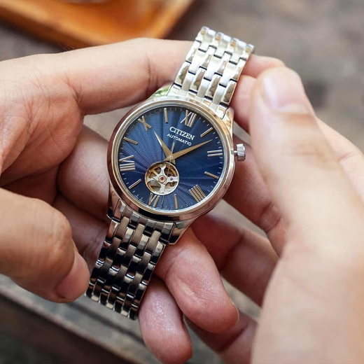 CITIZEN Watch Fully Automatic Mechanical Men's Watch Fashionable Hollow Transparent Bottom Elegant Men's Watch Birthday Gift for Boyfriend NH9130-84L