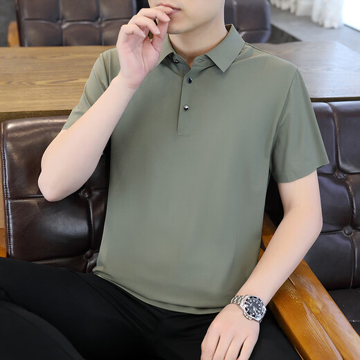 
HUALIN FASHION summer ice silk shirt men's youth trend short-sleeved shirt 6629 gray-green XL (about 120~140 Jin [Jin equals 0.5 kg] can be worn)