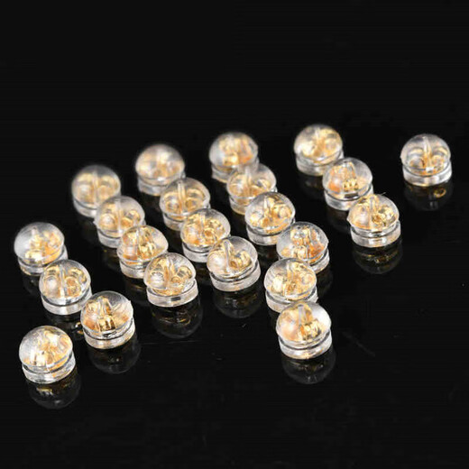 Zushange 200 pack of silicone plastic ear plugs, transparent scalp plugs, waterproof earrings, back plug ear plugs, head earring accessories, golden hamburger ear plugs, 10 pieces