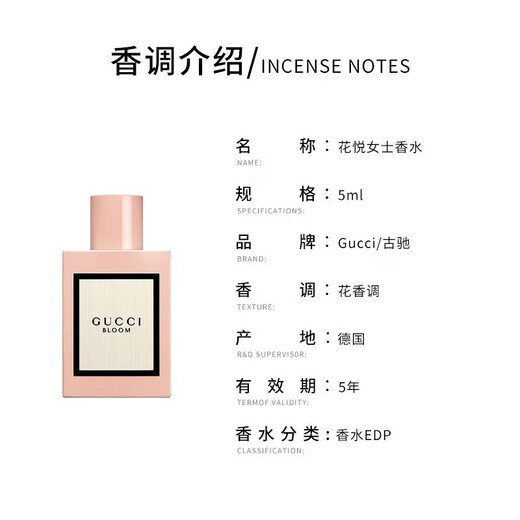 Gucci New Year's Day gift, lipstick and perfume gift box set for girlfriend, makeup set for wife's birthday gift, Gucci perfume 5ml 4-piece set