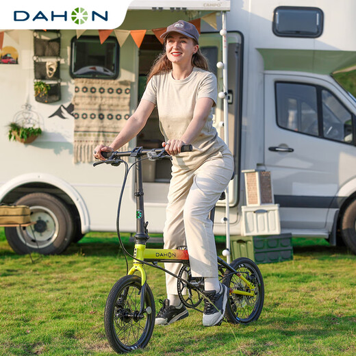 大行（DAHON）K3Plus16英寸超轻9变速碟刹折叠自行车成人男女式KAA693 黑白 【内折版】 16英寸  16英寸
