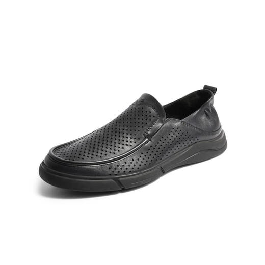 Senda Loafer men's shoes summer new style shopping mall same style one-legged bean shoes casual leather shoes 1BH01BM3 black 43