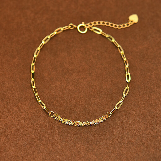 OEMG Korean fashion 10k gold bracelet for women, versatile, fashionable, simple, thin, checkered, colorful gold hand jewelry, trendy women