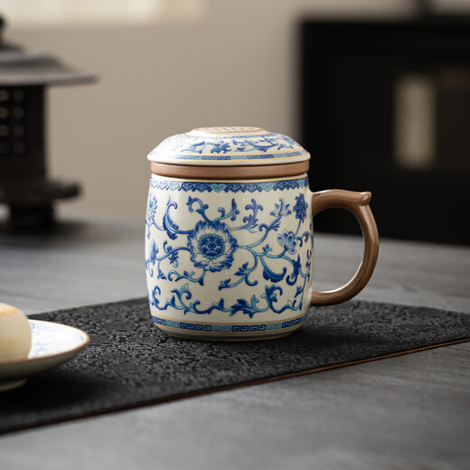 Xin Yu Li Ru Kiln Tea Cup Tea Water Separation Father's Birthday Gift Men's Father Teacher Souvenir Gift Souvenir