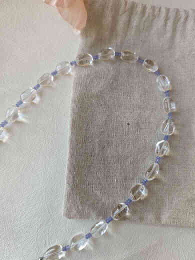Chishe original natural crystal white crystal tanzanite necklace ins simple and versatile niche high-end design