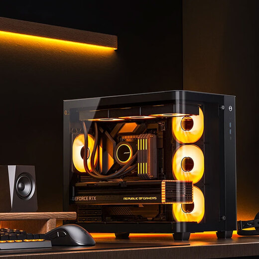 JONSBO TK3 sea view room chassis ATX computer host column-free curved glass side transparent desktop 360 water-cooled MATX desktop game e-sports type-c TK-3 black+ZA120+ZA360*2