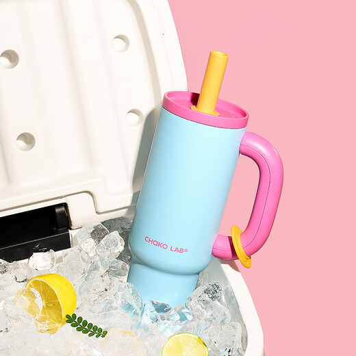 
Chakolab and Xuba Cup Large capacity insulation cold cup Stainless steel insulation water cup 2024 new women's ice tycoon cup Baking cup - Rose Snowball 1050ml