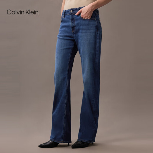 Calvin KleinJeans【凉感】25春夏新款女士美式复古ck宽松微喇牛仔裤47AB724
