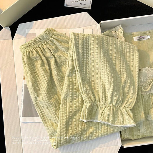 仙僖俫新款春秋睡衣女长袖甜美公主风家居服套装可外穿 9904粉-【长袖+长裤】 170 M 建议80-100斤