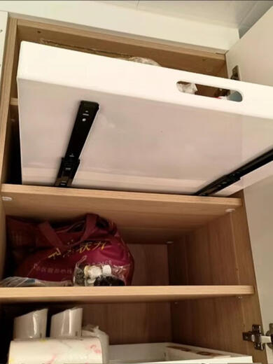 Süßer Miaomiao Schrank Innenschubladen Stachbahn Schiene Pallet Küchenlagerkorb unter Waschbecken Pull-Pull-Aufbewahrungsmaschinenschrank Pallet Weiß mit Spur + Nanokleber 15258 cm