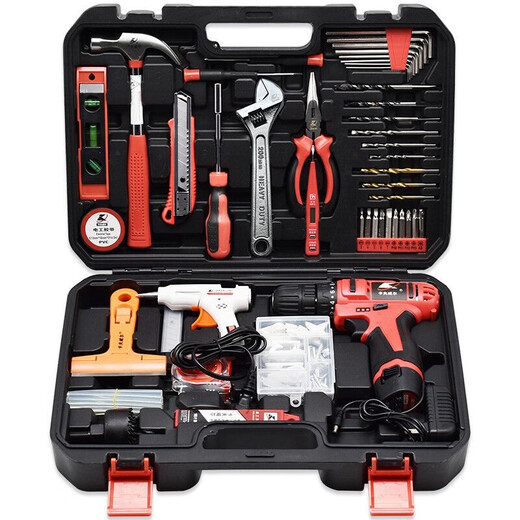 
Kraftwell 122-piece lithium-electric drill set daily household tool box hand drill tool set P3028A 109-piece 12V lithium-electric drill set invoice P2982A