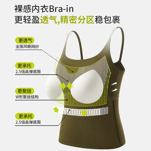 Odifen Sous-souprence gilet pour les femmes, sensation modale cool, pas de soutien-gorge d'usure, protection mammaire secondaire, chemise de base de sports et de fitness anti-exposée, peut être portée à l'extérieur