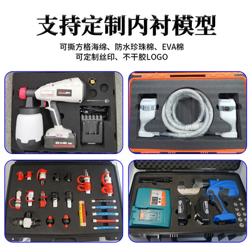 惠利得多功能美术工具箱安全防护手提式手表仪器设备收纳防摔电钻维修箱 M-3519黑色空箱 下单零件盒