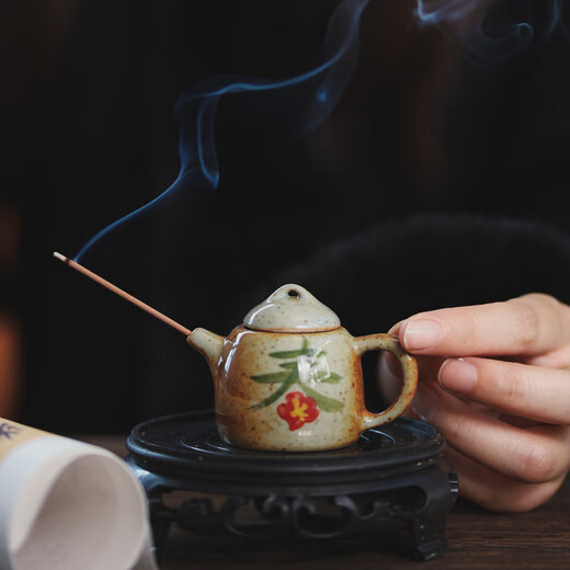 GIOIO Jingdezhen hand-painted ceramic mini pot with handle pot micro landscape small ornaments milk tea hand-pulled pot tea pet fingertip pot mini bamboo pot (random picture)