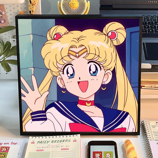 Clcey niedlicher Cartoon Sailor Moon Digitalölmalerei DIY Kinder handbemalte Acrylölmalerei Schlafzimmer Hängende Malerei