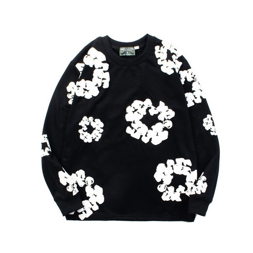 Jingpufei European and American printed sweatshirt Y2K hip-hop street men and women loose pullover 3294 pink XL