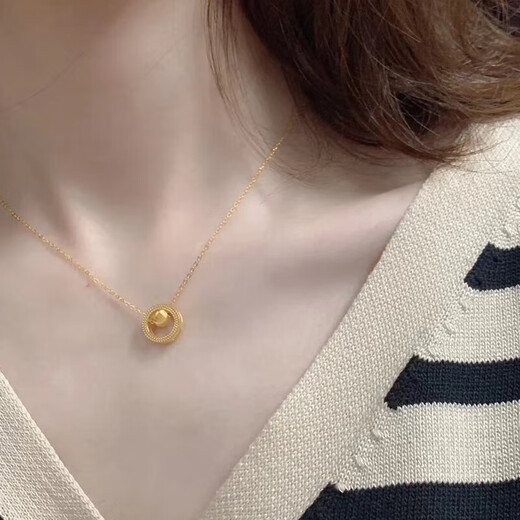 KZD Fortune-telling Necklace Women's 2022 New Gold Trendy Women's Fashion Transfer Beads Decoration Clavicle Chain 18K Jewelry Clavicle Chain