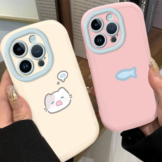 Yunluo Xiaoyu Want Kitten is suitable for Apple 15/14 cute iPhone16promax/phone13/14 creative 11 black-W677 little blue fish iphone6s
