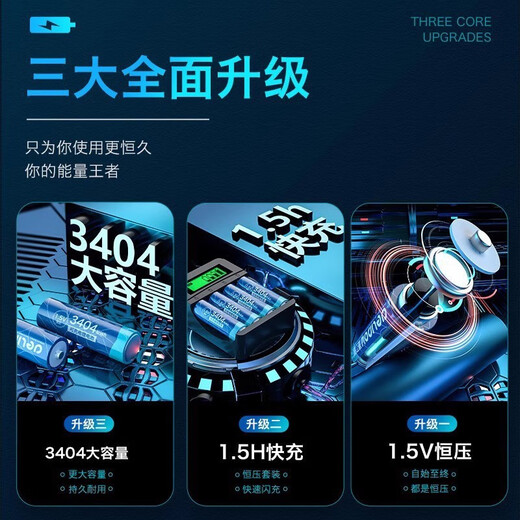 Delipow德力普5号充电电池快充套装锂电相机指纹锁电池七号1.5V锂SN3294 515充电器+5号3404mWh[8节]白色 5号电池