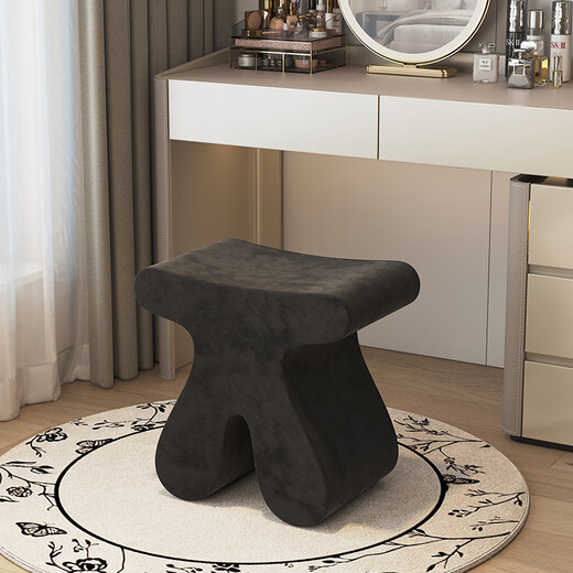 Airworthy original makeup stool bedroom chair makeup stool light luxury dressing stool high-end small stool dressing table stool seat off-white velvet shape 48*30*47