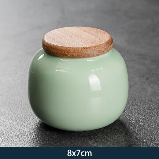Ceramic tea canister special clearance bamboo cover Pu'er tea canister tea storage canister convenient and simple household tea box porcelain canister