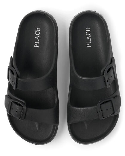 The Children's placeThe Children's Place Boys' Double Buckle Slip-On Sandals, Black Black 1 Big Kid