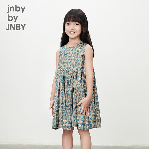 jnby by JNBY江南布衣童装全棉府绸无袖连衣裙原创图案夏女童儿童1O5G13950 673/灰粉系 160 cm