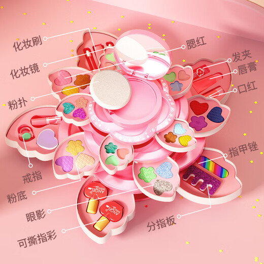 OUOETY MADEUP Toy Toy Set Girl Rotation Makeup Box Boîte à ongles Fille de ongles Temps d'anniversaire Temps de maquillage Ainerons-Up