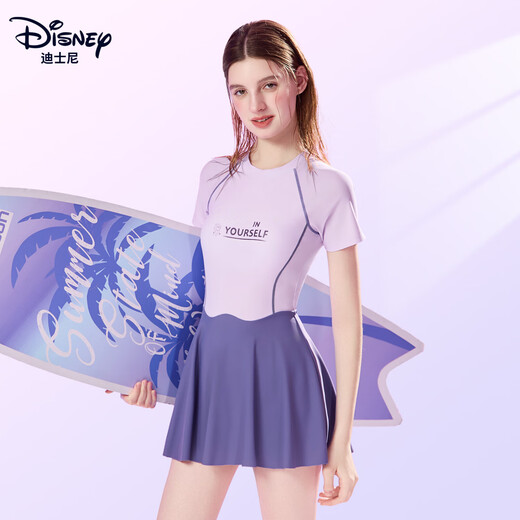 
Disney women's swimsuit professional student dress hot spring quick-drying slimming sun protection swimsuit D15125 purple mist gaze M