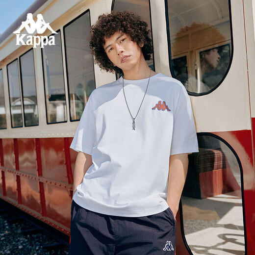 Kappa (Kappa) Back-to-Back-Ehepaar Sport T-Shirt für Sommer New Herren Sorona Casual Kurzärmelige coole halbe Ärmeln Frauen Black-9902XL