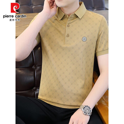 Pier Cardin 2025 T-shirt à manches courtes pour hommes à manches courtes pour hommes à manches courtes pour hommes à manches à manche décontractée Vêtements d'été pour hommes 9902 Round B - Black L 115-130Jin [Jin est égal à 0,5 kg]