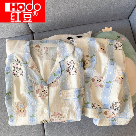 
Pangdongdulai Supermarket is selling Japanese HelloKitty pure cotton gauze pajamas for women's spring and autumn long sleeves 2025 new Yunduo Cotton-6628# Striped rabbit double length XL [Suggested 120-140Jin [Jin equals 0.5 kg]]