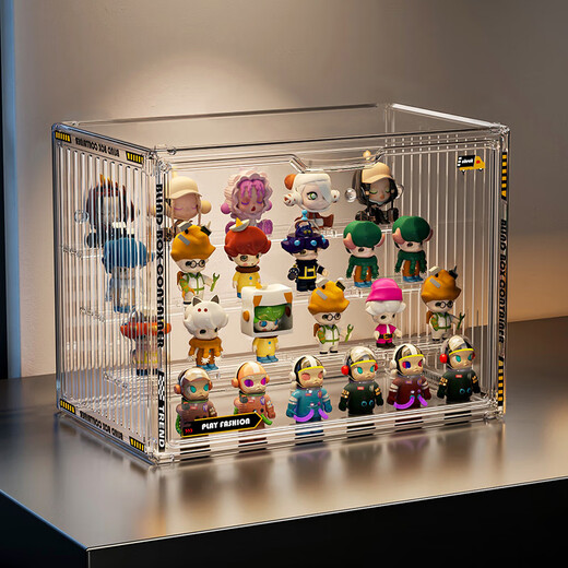 KAMAN Figure Display Cabinet Blind Box Storage Rack Lego Bubble Mart Storage Box Transparent Acrylic Display Box Transparent Extra Large/4 Layers 1