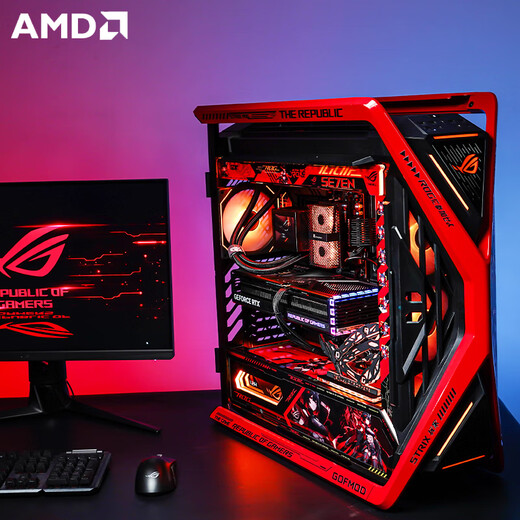 ASUS Ryzen R9 9950X3D/RTX5090D/RTX5080 Night God ROG Family Bucket RO Ji Chuangshishen Desktop Game Desktop E-Sports AI Computer Host R9 9950X3D+ASUS RTX5090丨Three Single Hosts