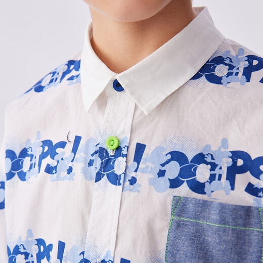 Ma Latin (M.Latin)/Shopping mall same style children's shirt new spring new male and older boy Smurf long-sleeved shirt floral blue 110