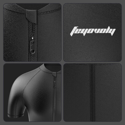 TOIXI BRORY one-piece swimsuit men's suit professional quick-drying short-sleeved outdoor sports sunscreen jellyfish diving swimsuit comfortable and breathable black non-slip rubber band L recommended weight 116-130Jin Jin equals 0.5 kg