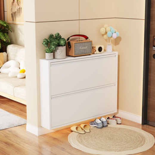 Moxiao Ultra-Dino de acero Flip-flop Gabinete de zapatilla Gabinete de almacenamiento Gabinete de almacenamiento de zapatería Integrada Citela gris de cuatro pisos 655*122