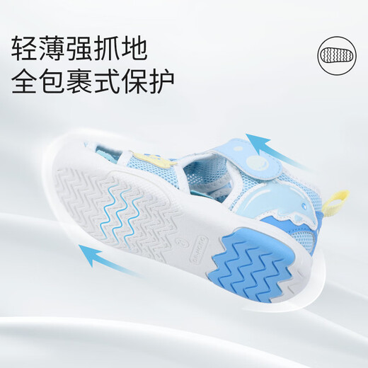 Dr. Jiang geht vorwärtsschuhe sommer Cartoon weicher Soje Baby Baby Atmungsfreie Sandalen 2S13A2007AM Blau Größe 21