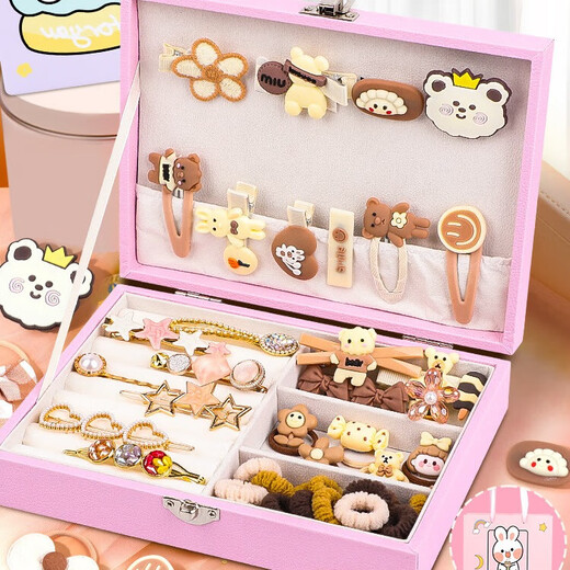
Aijep children's jewelry gift box set hair clip jewelry girl birthday gift 3-6 year old children toy princess
