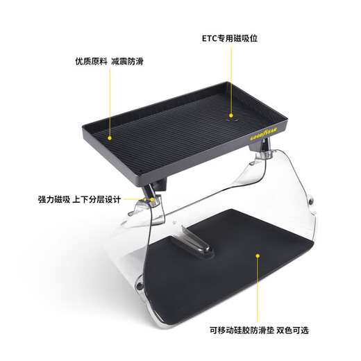 固特异（Goodyear）中控储物盒适用于特斯拉焕新modelY/3配件装饰屏幕下磁吸托盘白