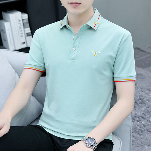 森马（Semir）集团旗下翻领男士短袖t恤绣花新款带领子帅气修身半袖夏天薄款 sk5012白色 M