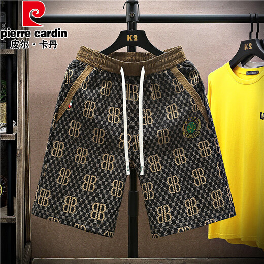 皮尔卡丹（pierre cardin）夏季冰丝休闲短裤男士潮流运动篮球裤宽松凉感五分裤沙滩裤子男装 AY831绿色 2XL (约135~150斤可穿)
