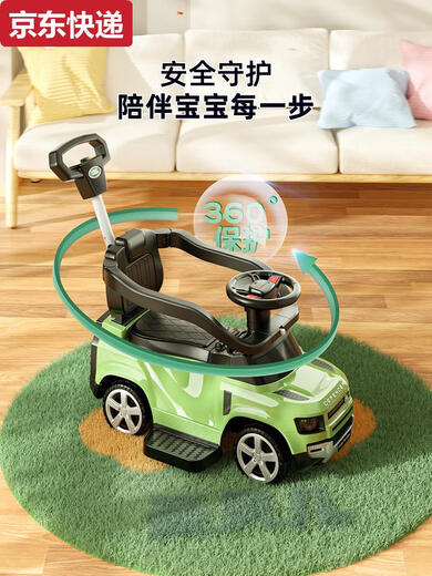 Yiqi Land Rover Children's Twist Car 1-3-6 Jahre alte Allrad-Anti-Übersteuerung Baby Spielzeugauto Slither Reiter Push Roller Pangu Green Luxusmodell mit Push Rod
