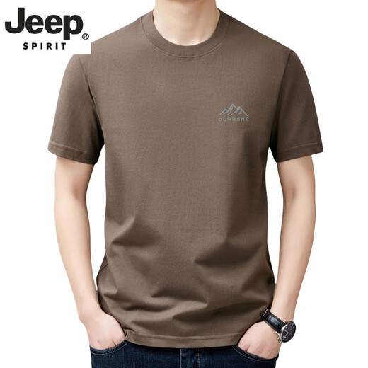 Jeep Spirit Camiseta de algodón puro de algodón de alta gama para la tapa de media manga redonda de cuello redonda de moda para hombres para la camiseta fría casual delgada de verano para hombres t cortos * manga de la manga pico 9929 hoja de arce rojo m 165 sugerencia 90-120Jin [Jin equivale a 0.5 kg]