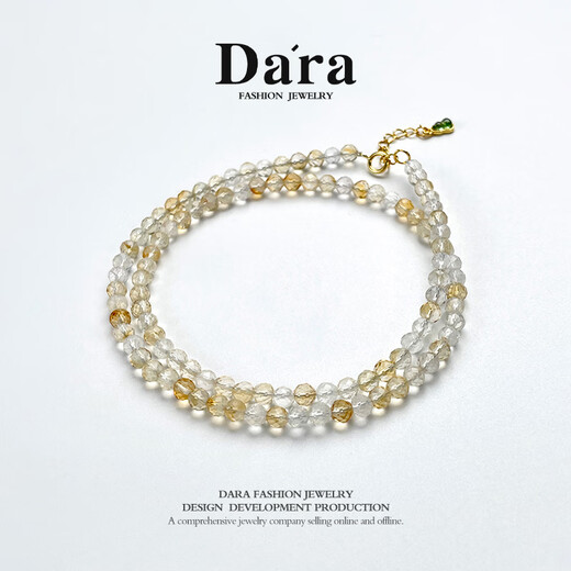 Dara birthstone gift s925 silver citrine tourmaline necklace women's fine chain clavicle chain birthday gift for girlfriend and wife