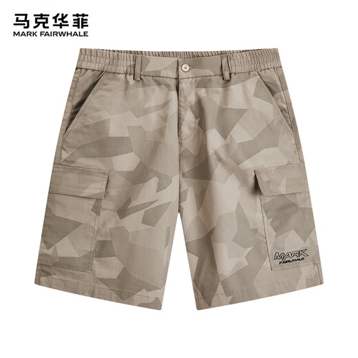 马克华菲【迷彩工装】休闲短裤男25夏季大口袋字母刺绣时尚潮酷百搭五分裤 701卡其 M